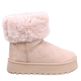 Botas de neve com plataforma Tayna Bege com pele
