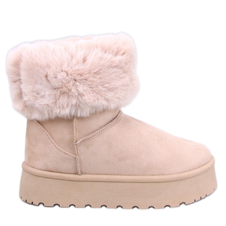 Botas de neve com plataforma Tayna Bege com pele