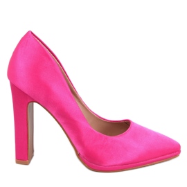 Sapatos de cetim com salto largo Olivv Fuchsia rosa