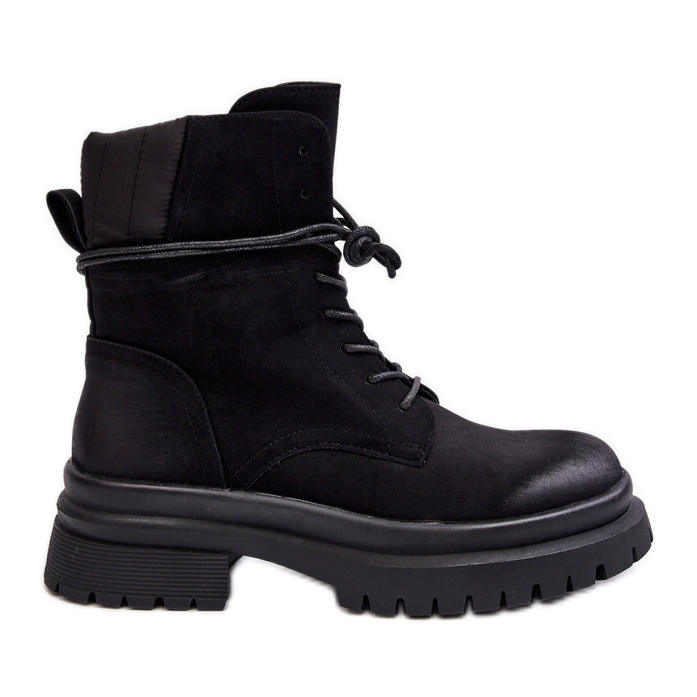 Botins femininos Trapper com sola grossa, Narelona preta preto Botins femininos Trapper com sola grossa, Narelona preta preto