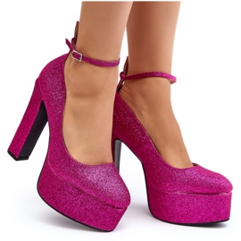 Sapatos de salto alto com glitter Fuchsia Mommoi rosa Sapatos de salto alto com glitter Fuchsia Mommoi rosa