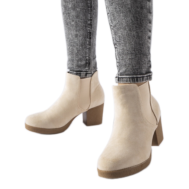 Botins slip-on bege, Trevano.