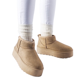 Botas de neve bege com strass Sonora