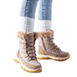 Botas de neve com cadarço e isolamento bege da Albaneto