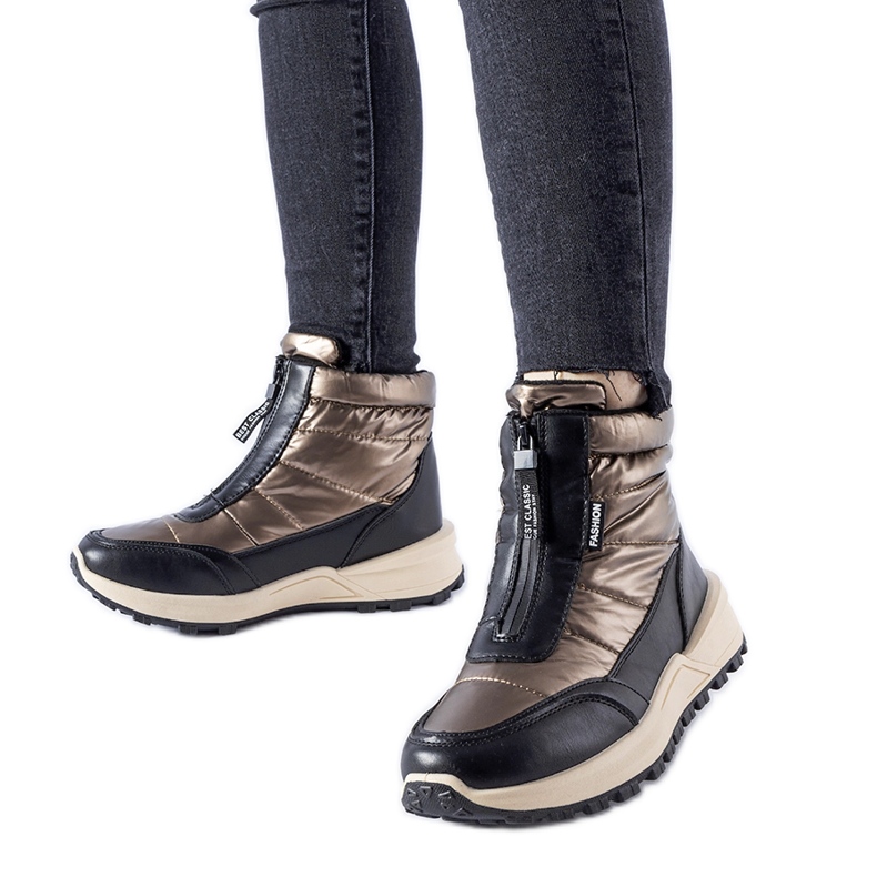 Botas de neve com isolamento marrom Ritter e zíper castanho