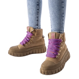 Tênis plataforma Ottiol com isolamento marrom castanho Tênis plataforma Ottiol com isolamento marrom castanho