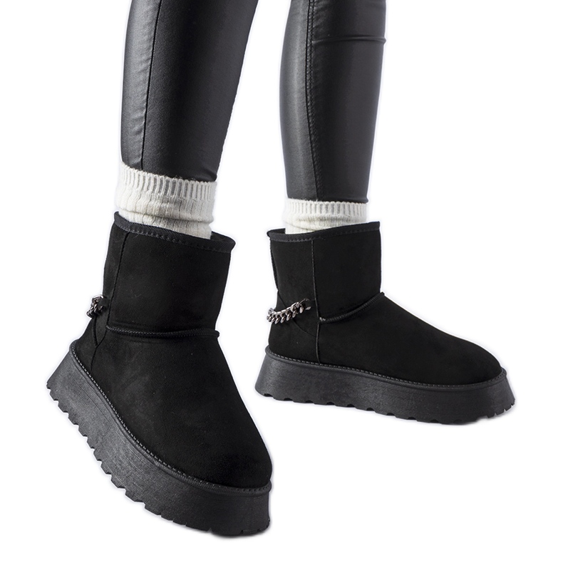 Botas de neve pretas com corrente decorativa Belfiore preto