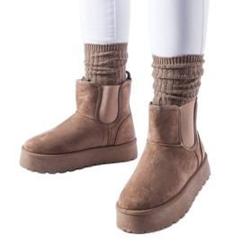 Botas de neve marrons com elásticos nas laterais da Bertino castanho