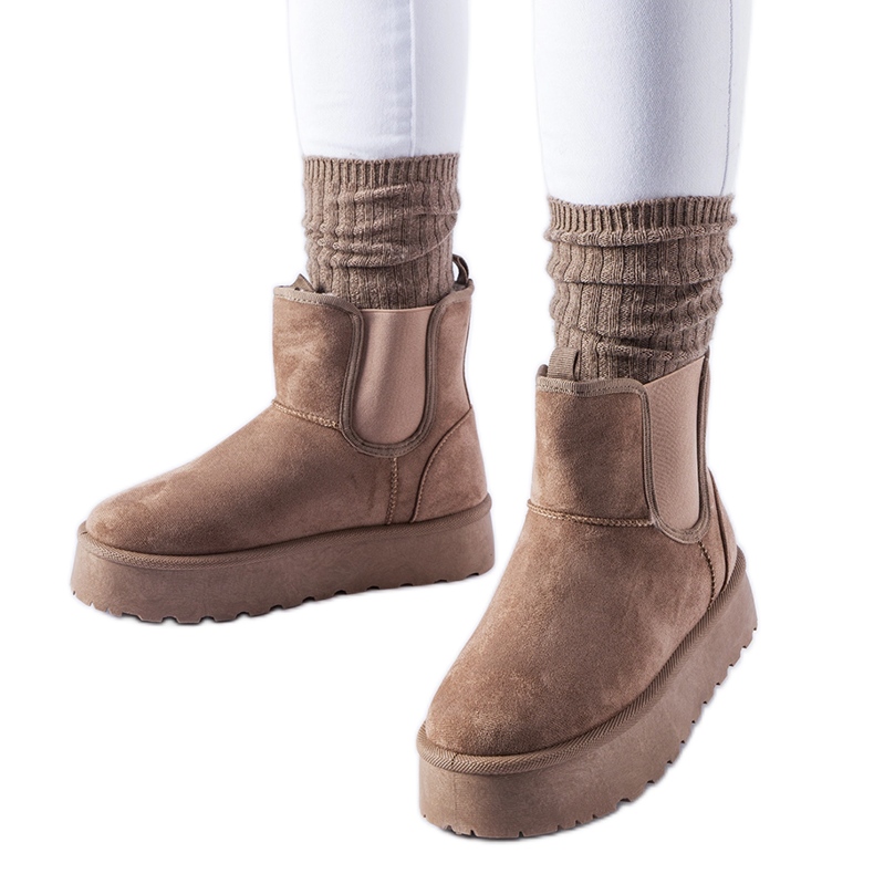 Botas de neve marrons com elásticos nas laterais da Bertino castanho