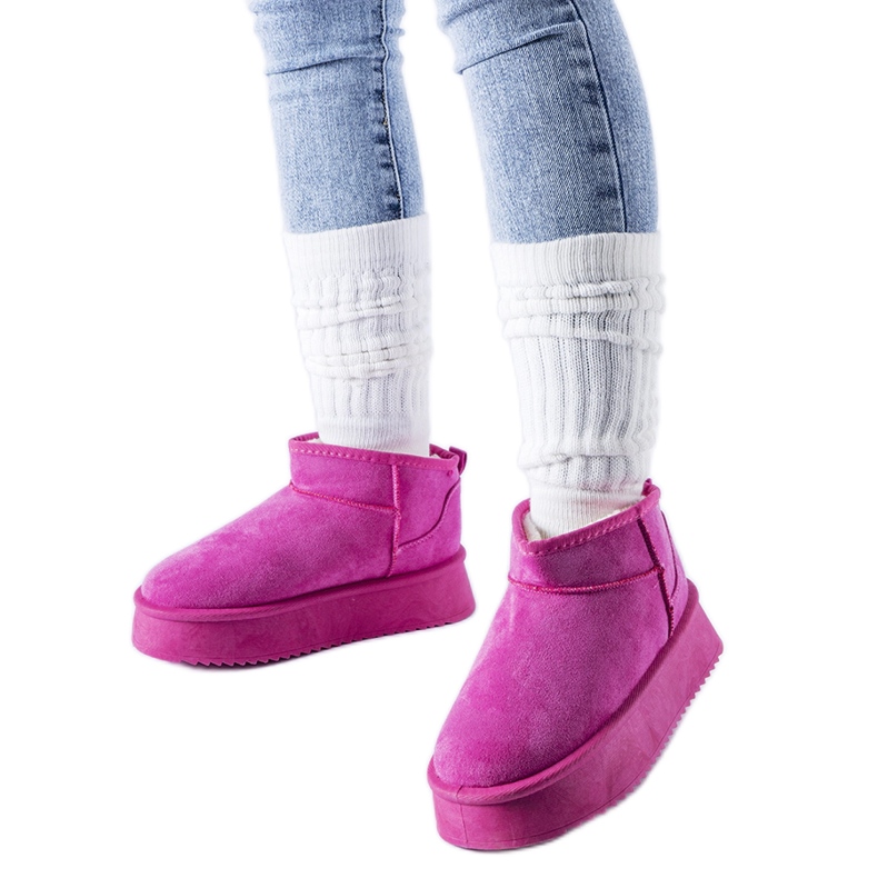 Botas de neve com isolamento rosa na plataforma Miso Botas de neve com isolamento rosa na plataforma Miso