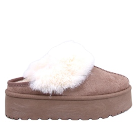 Chinelos de neve com plataforma Allod Khaki bege