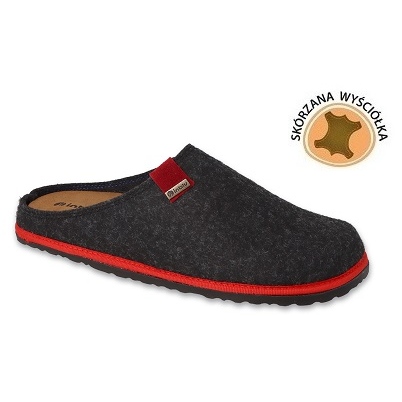 Chinelos masculinos Inblu com inserção de couro 155M021 preto