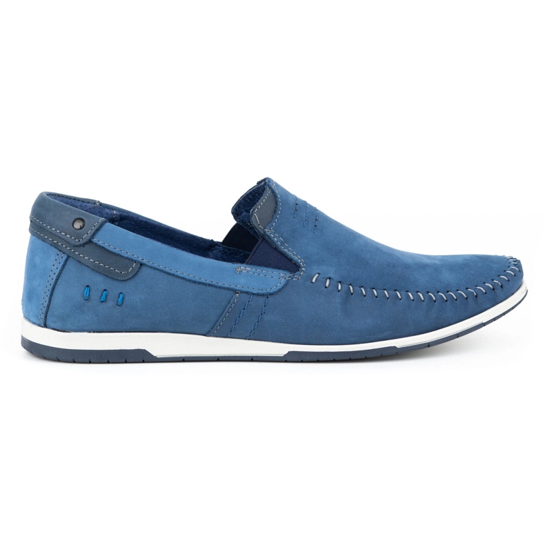 KOMODO Mocassins de couro masculino 876 azul