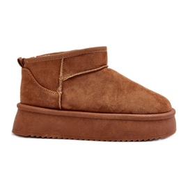 Botas de neve femininas com sola grossa Camel Caliksa marrom
