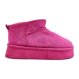 Botas femininas de neve com sola grossa, Caliksa rosa