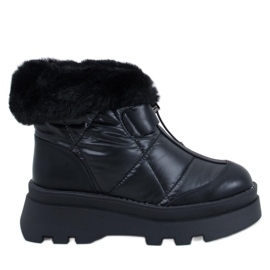 Botas de neve pretas Tavaris com pele preto