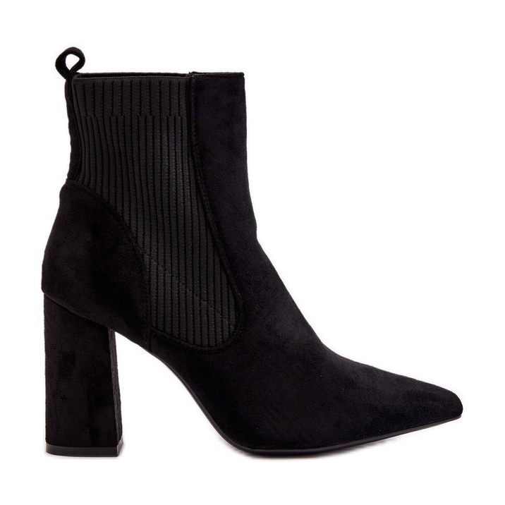 Botins femininos de salto alto preto Tapara preto