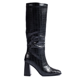 Botas pretas de salto alto Shelovet preto