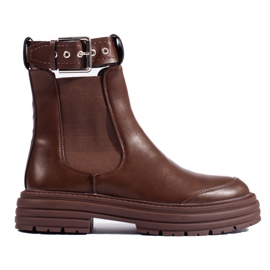 Botas Shelovet Chelsea femininas marrons marrom