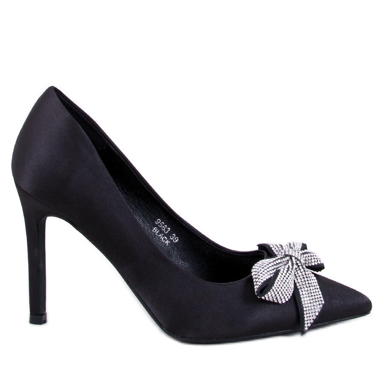 Alfinetes de cetim com laço da Trini Black preto Alfinetes de cetim com laço da Trini Black preto