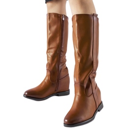 Botas marrons com cunha oculta da Chieuti marrom