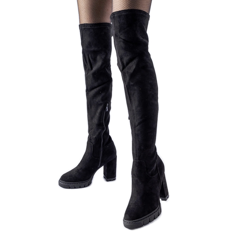 Botas pretas de salto alto Railroad preto