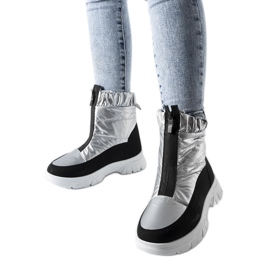 Botas de neve Controni com isolamento prateado e preto prata