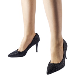 Salto agulha Schaumburg preto com glitter Salto agulha Schaumburg preto com glitter