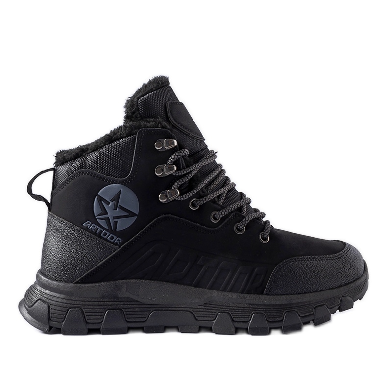Sapatos de trekking Nurra masculinos pretos com isolamento