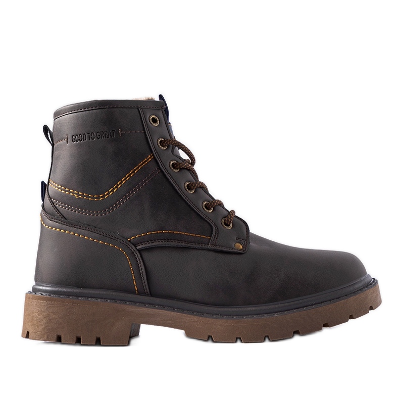 Botas masculinas com isolamento marrom da Telti castanho Botas masculinas com isolamento marrom da Telti castanho