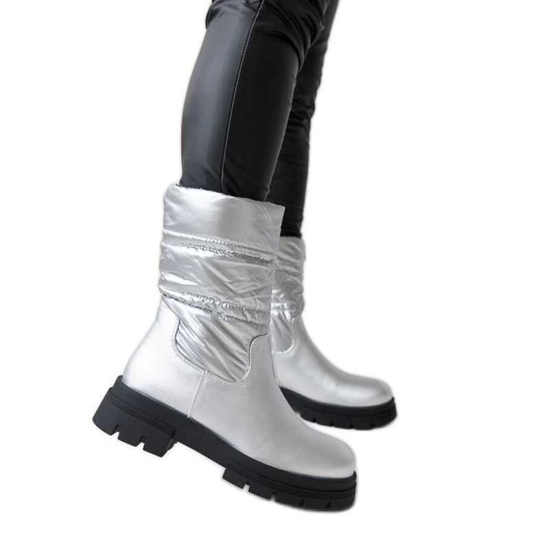 Botins com isolamento prateado e acolchoado Malvaro prata