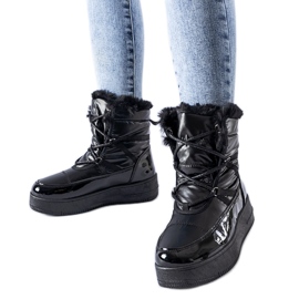 Botas de neve Harold com isolamento preto e patente