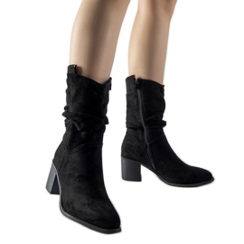 Botas de cowboy pretas com isolamento de salto alto Filomena. preto