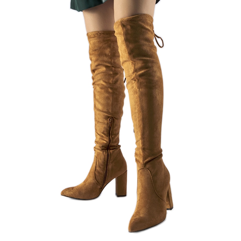 Botas de salto alto com isolamento marrom da Spencer castanho