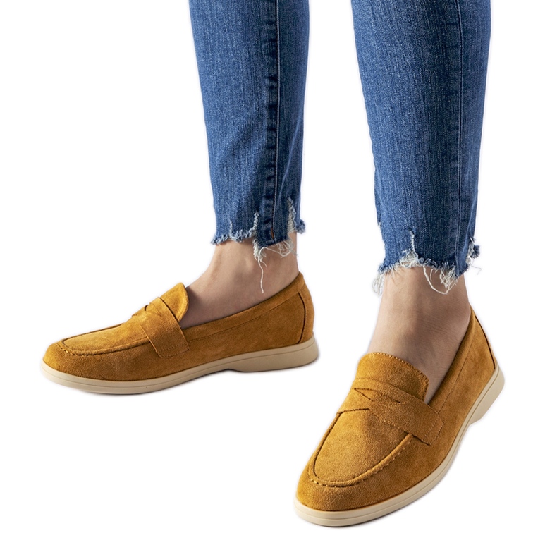 Mocassins bege escuro feitos de camurça ecológica Ferragus