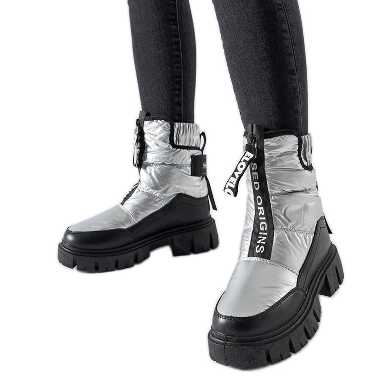 Botas de neve com isolamento preto e prata Moorhead