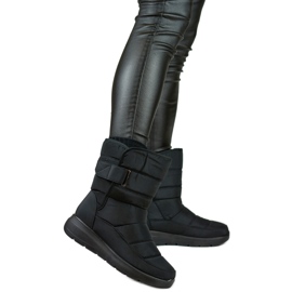 Botas de neve confortáveis, botas de inverno, botins acolchoados, isolados com velcro preto