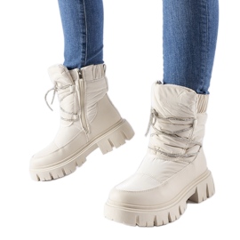 Botas de neve bege com strass Pettenasco