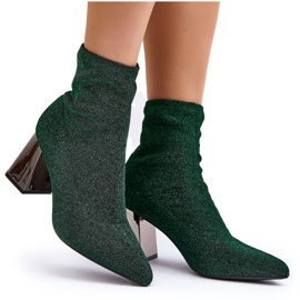 Botins de salto alto verdes brilhantes Sognota