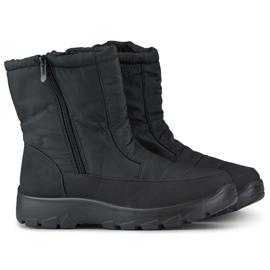 Botas confortáveis ​​para neve de inverno, zíperes com isolamento espesso preto