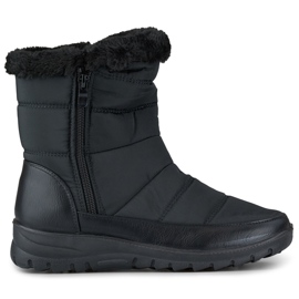 Botas femininas de neve com pele, botas confortáveis preto