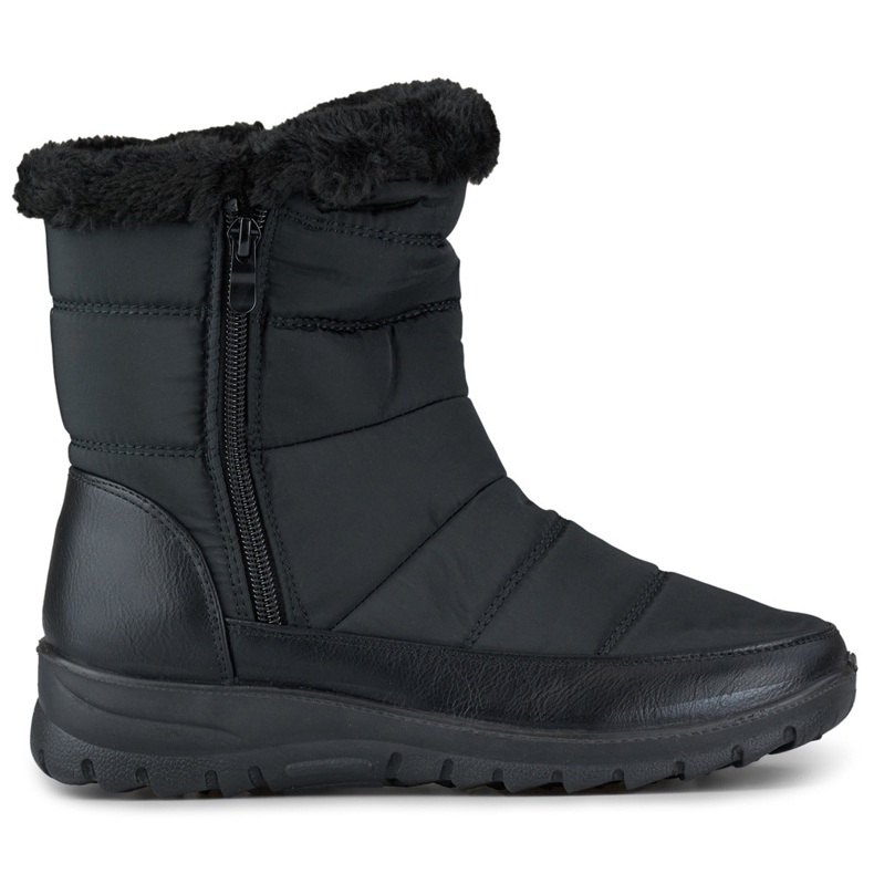 Botas femininas de neve com pele, botas confortáveis preto