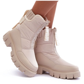 NEWS Botas femininas de neve com isolamento alto bege Freoc