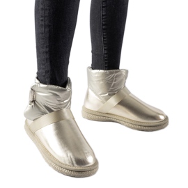 Botas curtas de neve Delaune douradas e brilhantes dourado
