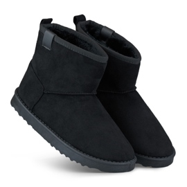 Botas de neve clássicas pretas, botas femininas de inverno com isolamento preto