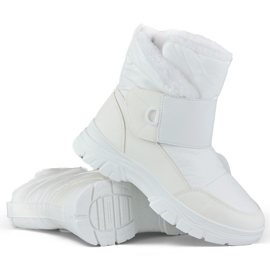 Botas de neve brancas com velcro, botas isoladas para o inverno branco
