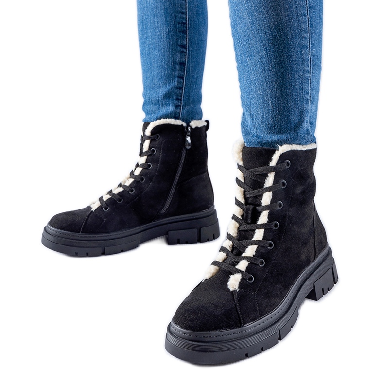 Botins pretos com isolamento feito de camurça ecológica Chamblee Botins pretos com isolamento feito de camurça ecológica Chamblee