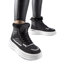 Botas de neve esportivas Trieste pretas com pele preto