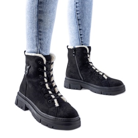 Botins pretos com isolamento feito de camurça ecológica Pompei Botins pretos com isolamento feito de camurça ecológica Pompei