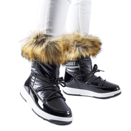 Botas de neve pretas com isolamento de pele de Adamsvil preto